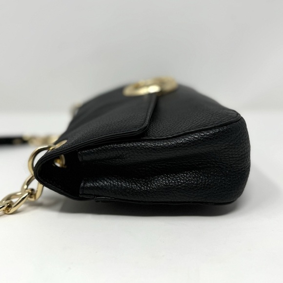 Michael Kors Black Leather Chainlink Shoulder Bag - Picture 6 of 13
